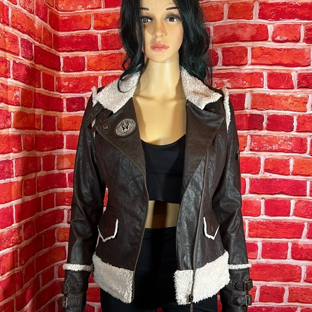 Affliction Women’s Black premium leather jacket - Picture 9 of 11